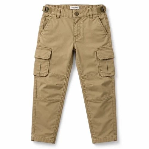 Khaki Boys' Regular Fit Multi-Pocket Cargo Pants - front design visualization