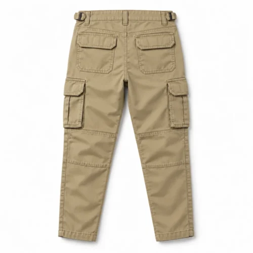 Khaki Boys' Straight Fit Tapered Leg Cargo Pants - back design visualization