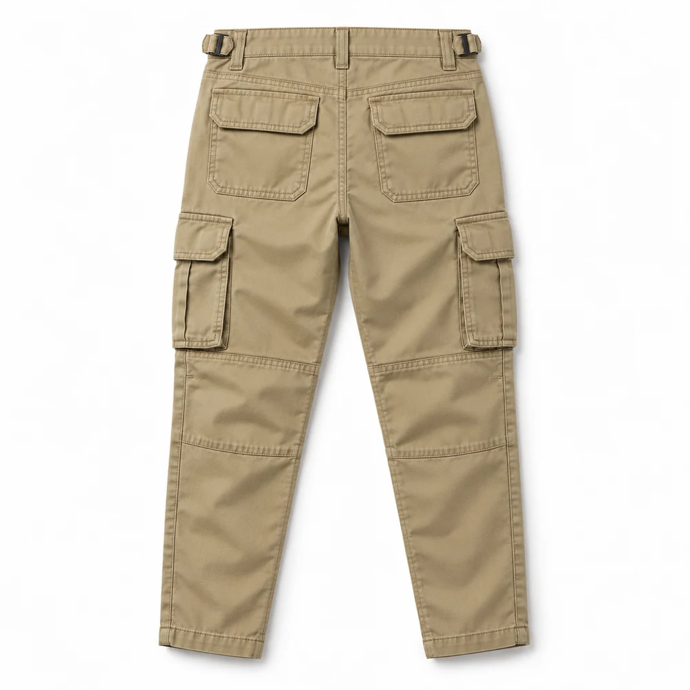Khaki Boys' Straight Fit Tapered Leg Cargo Pants - back design visualization