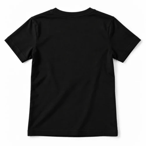 Black Boys' Slim Fit Crew Neck T-Shirt - back design visualization