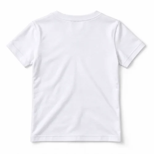 White Boys' Slim Fit V-Neck T-Shirt - back design visualization