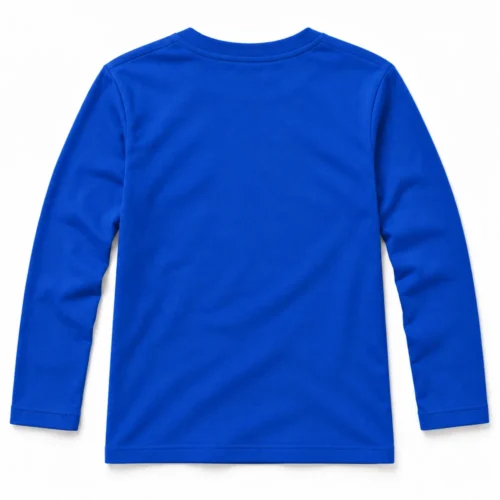 Royal Blue Boys' Slim Fit Long Sleeve T-Shirt - back design visualization
