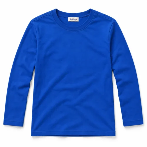 Royal Blue Boys' Slim Fit Long Sleeve T-Shirt - front design visualization