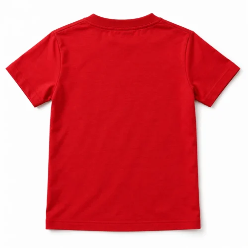 Red Boys' Slim Fit Printed Graphic T-Shirt - back design visualization