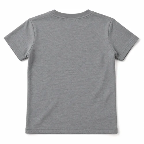 Grey Boys' Slim Fit Pocket T-Shirt - back design visualization