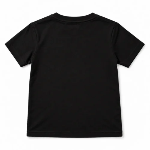 Black Boys' Regular Fit Crew Neck T-Shirt - back design visualization