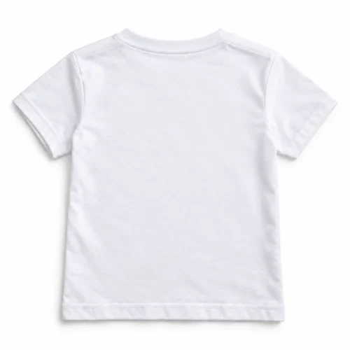 White Boys' Regular Fit V-Neck T-Shirt - back design visualization