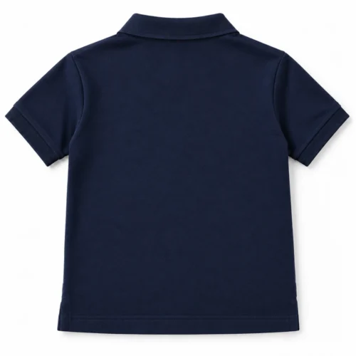 Navy Boys' Regular Fit Polo Collar T-Shirt - back design visualization