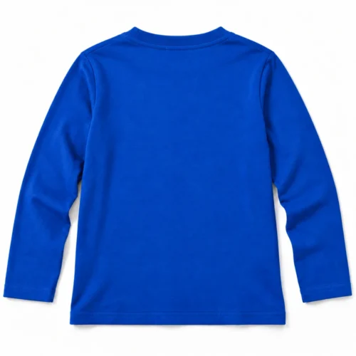 Royal Blue Boys' Regular Fit Long Sleeve T-Shirt - back design visualization