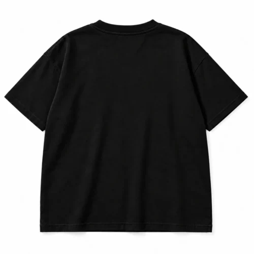 Black Boys' Oversized Fit Crew Neck T-Shirt - back design visualization