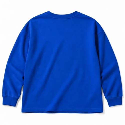 Royal Blue Boys' Oversized Fit Long Sleeve T-Shirt - back design visualization