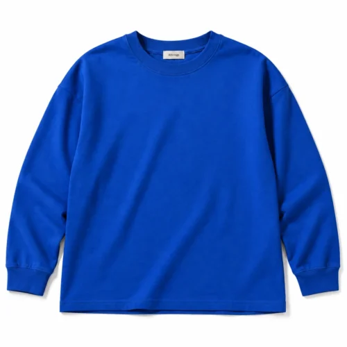 Royal Blue Boys' Oversized Fit Long Sleeve T-Shirt - front design visualization