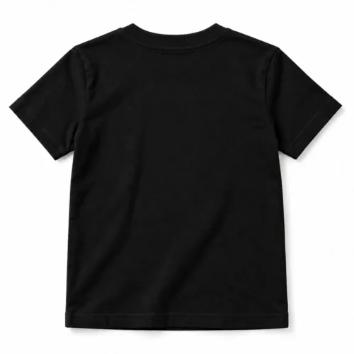 Black Boys' Classic Fit Crew Neck T-Shirt - back design visualization
