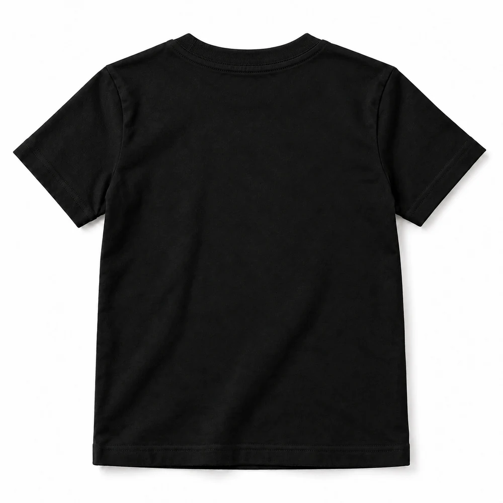 Black Boys' Classic Fit Crew Neck T-Shirt - back design visualization