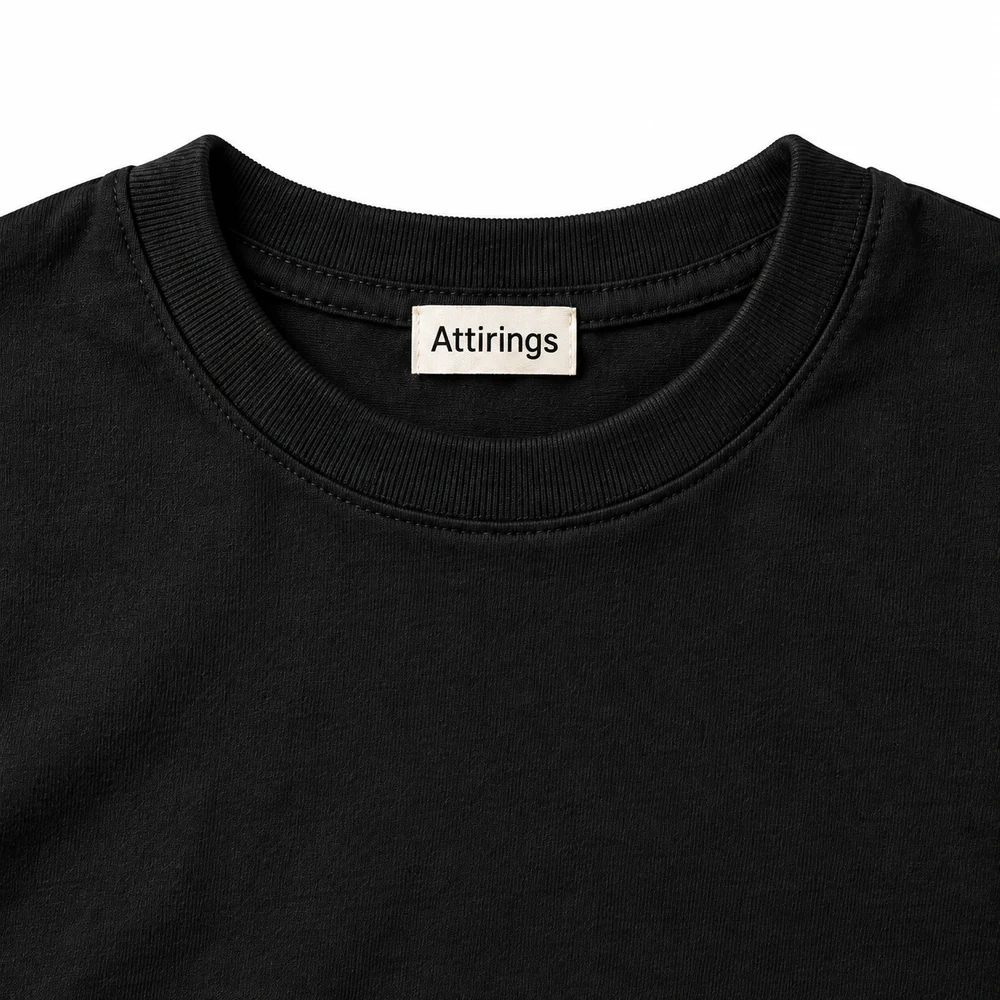 Black Boys' Classic Fit Crew Neck T-Shirt - detail design visualization