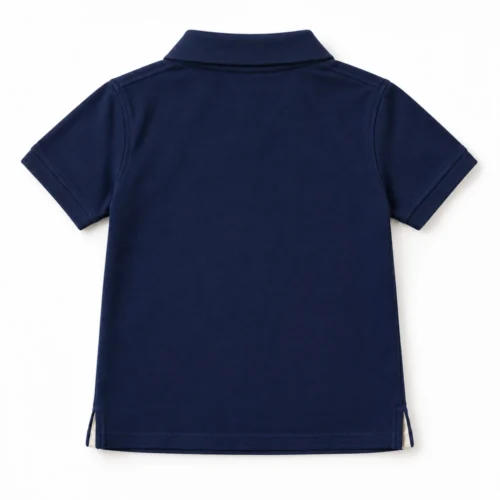 Navy Boys' Classic Fit Polo Collar T-Shirt - back design visualization
