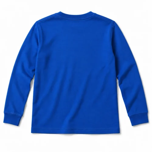 Royal Blue Boys' Classic Fit Long Sleeve T-Shirt - back design visualization