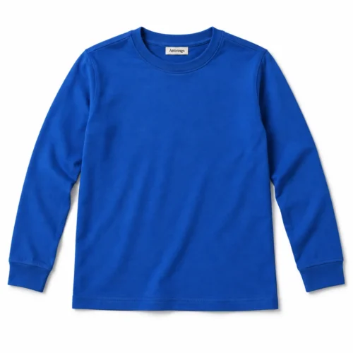 Royal Blue Boys' Classic Fit Long Sleeve T-Shirt - front design visualization