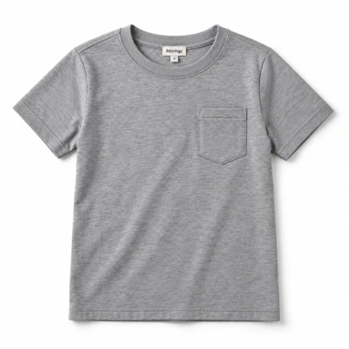 Grey Boys' Classic Fit Pocket T-Shirt - front design visualization