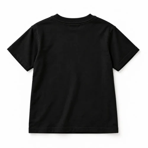 Black Boys' Relaxed Fit Crew Neck T-Shirt - back design visualization
