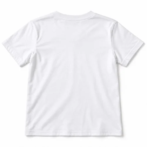 White Boys' Relaxed Fit V-Neck T-Shirt - back design visualization
