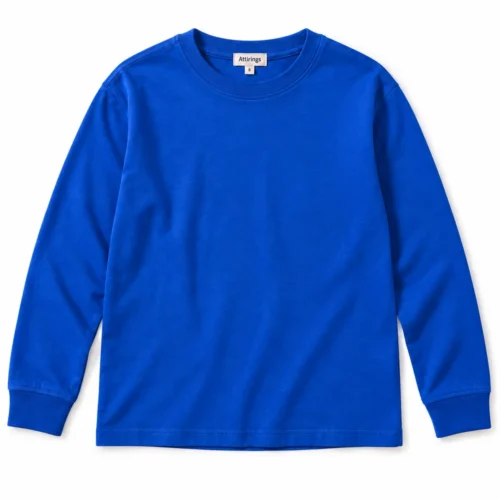 Royal Blue Boys' Relaxed Fit Long Sleeve T-Shirt - front design visualization