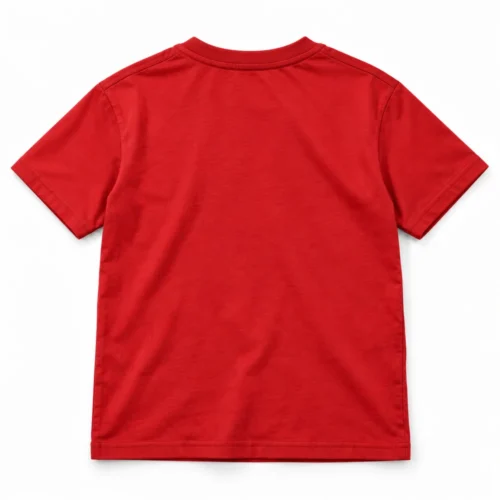 Red Boys' Relaxed Fit Printed Graphic T-Shirt - back design visualization