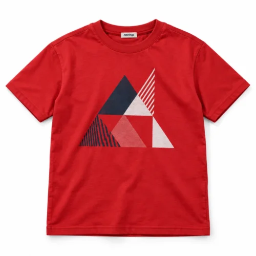 Red Boys' Relaxed Fit Printed Graphic T-Shirt - front design visualization