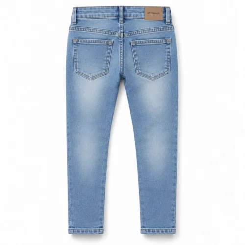 Attirings Boys' Skinny Fit Light Wash Jeans back design visualization