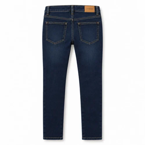 Attirings Boys' Skinny Fit Dark Wash Jeans back design visualization