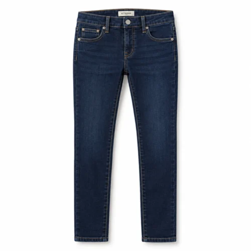 Attirings Boys' Skinny Fit Dark Wash Jeans front design visualization