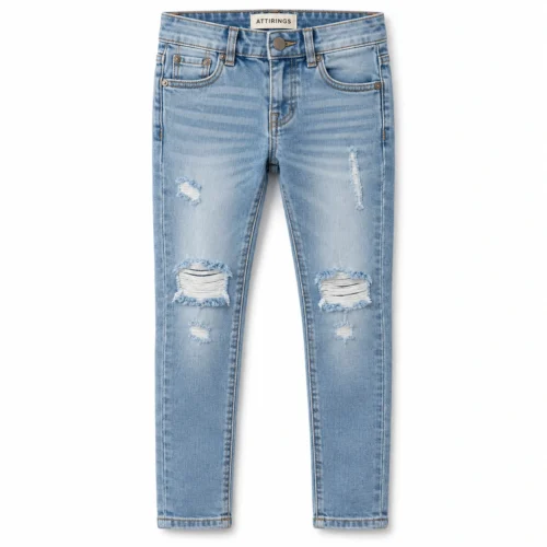 Attirings Boys' Skinny Fit Distressed Jeans front design visualization