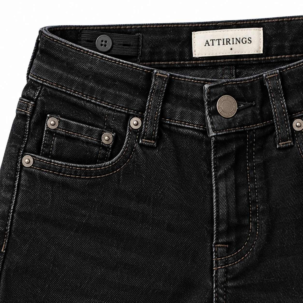 Attirings Boys' Slim Fit Dark Wash Jeans detail design visualization