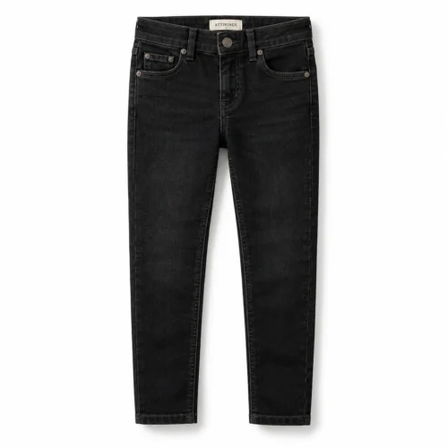 Attirings Boys' Slim Fit Dark Wash Jeans front design visualization