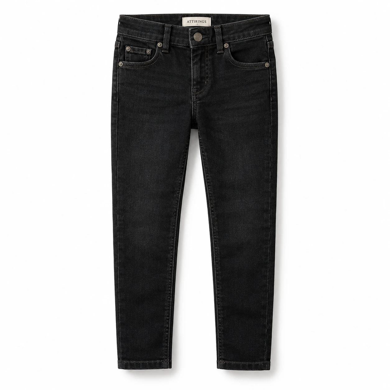Attirings Boys' Slim Fit Dark Wash Jeans front design visualization