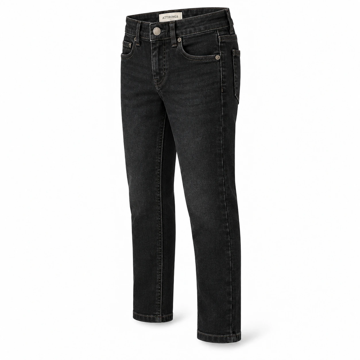 Attirings Boys' Slim Fit Dark Wash Jeans side design visualization