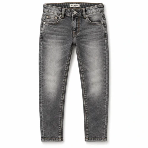 Attirings Boys' Slim Fit Stone Wash Jeans front design visualization