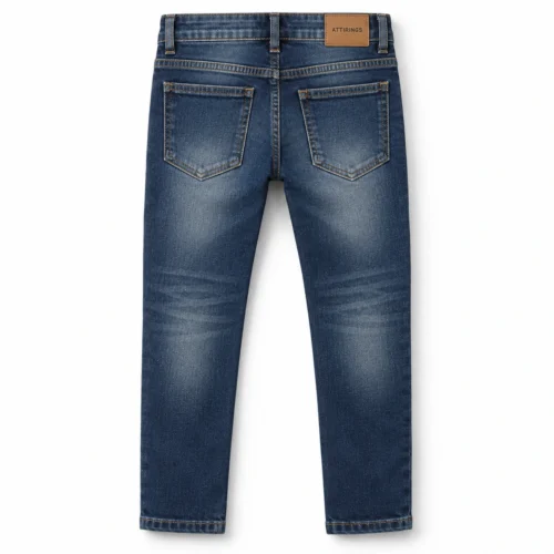 Attirings Boys' Slim Fit Distressed Jeans back design visualization