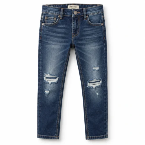 Attirings Boys' Slim Fit Distressed Jeans front design visualization