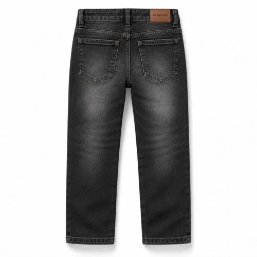 Attirings Boys' Straight Fit Light Wash Jeans back design visualization
