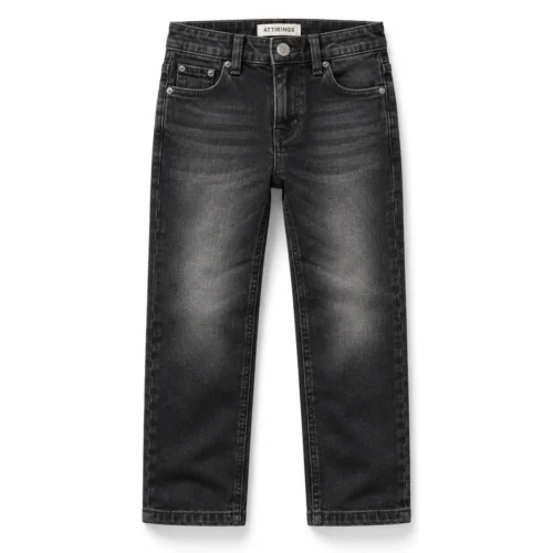 Attirings Boys' Straight Fit Light Wash Jeans front design visualization