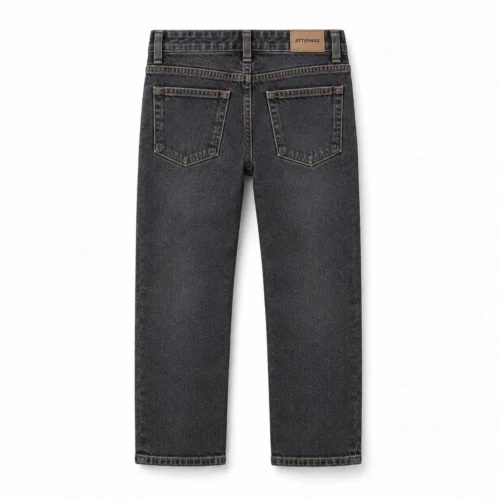 Attirings Boys' Straight Fit Dark Wash Jeans back design visualization