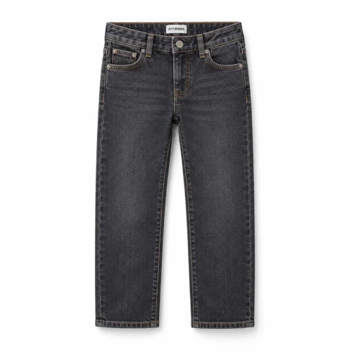 Attirings Boys' Straight Fit Dark Wash Jeans front design visualization