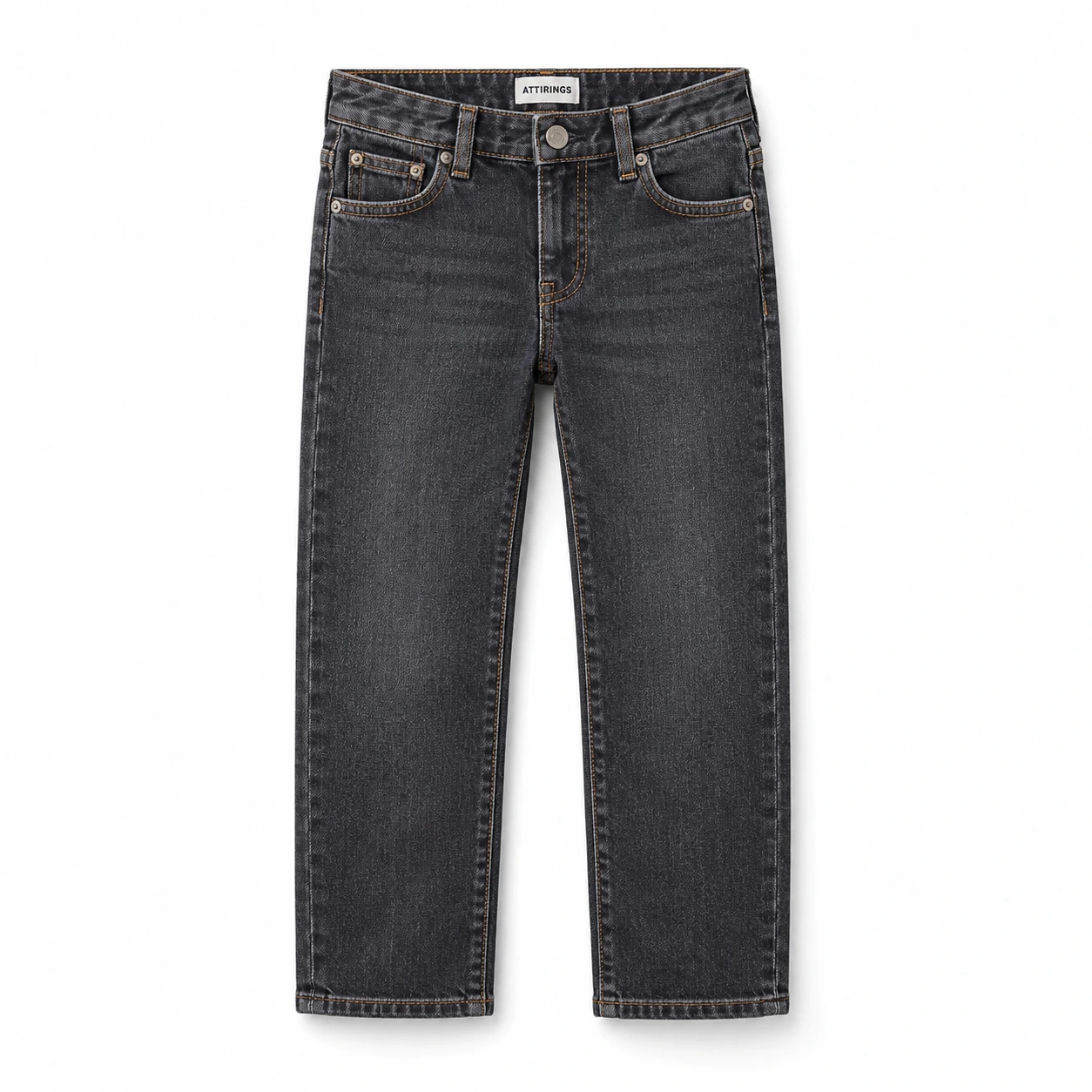 Attirings Boys' Straight Fit Dark Wash Jeans front design visualization