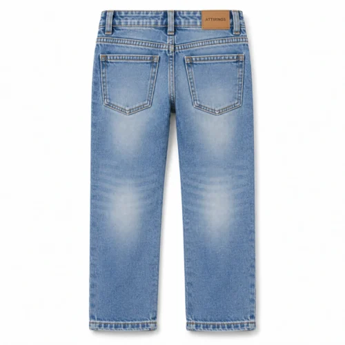 Attirings Boys' Straight Fit Stone Wash Jeans back design visualization