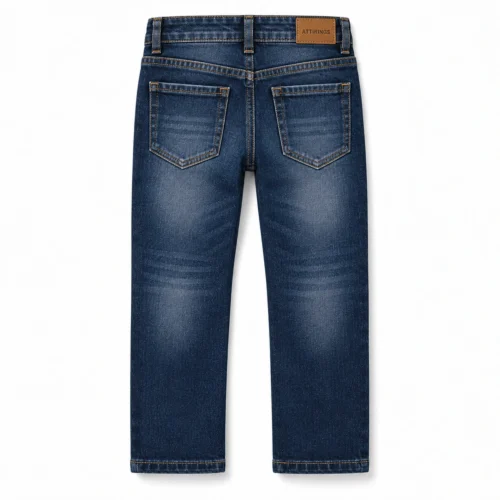 Attirings Boys' Straight Fit Distressed Jeans back design visualization
