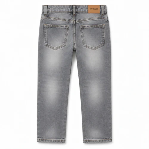 Attirings Boys' Regular Fit Light Wash Jeans back design visualization