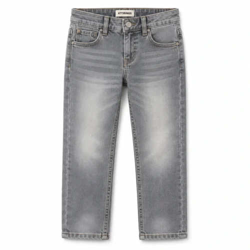 Attirings Boys' Regular Fit Light Wash Jeans front design visualization