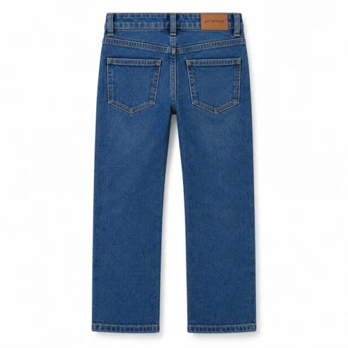 Attirings Boys' Regular Fit Dark Wash Jeans back design visualization