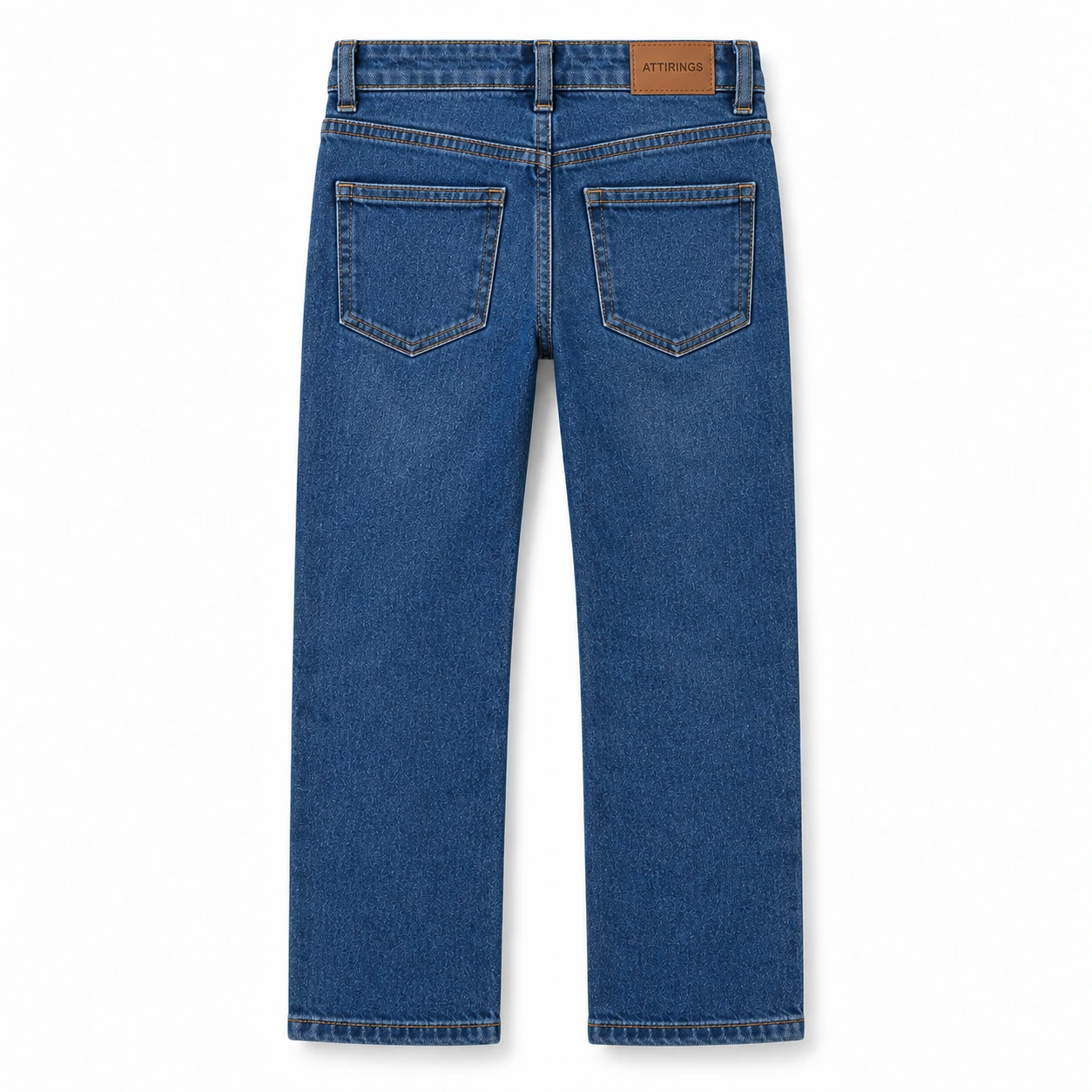 Attirings Boys' Regular Fit Dark Wash Jeans back design visualization